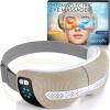 imageSereneLife Smart Eye Massager with Heat and Compression Vibration Music Wireless Heated Mask for Migraines and Stress Therapy Legacy GoldThermoelectric 2025