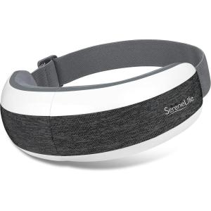 imageSereneLife Smart Eye Massager with Heat and Compression for Migraines and Stress Therapy Wireless Heated Mask wMusic ampamp VibrationLegacy Black