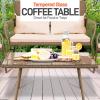image4 Piece ConversationChat Set Outdoor Living Rattan Furniture Includes 1 Double ampamp 2 Single Chairs with Cushion ampamp 1 Glasstop Coffee Table Beige