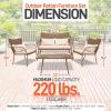 image4 Piece ConversationChat Set Outdoor Living Rattan Furniture Includes 1 Double ampamp 2 Single Chairs with Cushion ampamp 1 Glasstop Coffee Table Beige