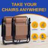 imageSereneLife 2Pack Rattan Zero Gravity Chairs  Adjustable Recliners with Side Table Cup Holders ampamp Pillow Foldable Outdoor Lounge Set for Patio Lawn or Deck  265 lbs Capacity BrownBeige