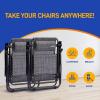 imageSereneLife 2Pack Rattan Zero Gravity Chairs  Adjustable Recliners with Side Table Cup Holders ampamp Pillow Foldable Outdoor Lounge Set for Patio Lawn or Deck  265 lbs Capacity BrownCharcoal
