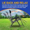 imageSereneLife 2Pack Rattan Zero Gravity Chairs  Adjustable Recliners with Side Table Cup Holders ampamp Pillow Foldable Outdoor Lounge Set for Patio Lawn or Deck  265 lbs Capacity BrownJet Black