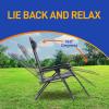 imageSereneLife 2Pack Rattan Zero Gravity Chairs  Adjustable Recliners with Side Table Cup Holders ampamp Pillow Foldable Outdoor Lounge Set for Patio Lawn or Deck  265 lbs Capacity BrownCharcoal