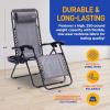 imageSereneLife 2Pack Rattan Zero Gravity Chairs  Adjustable Recliners with Side Table Cup Holders ampamp Pillow Foldable Outdoor Lounge Set for Patio Lawn or Deck  265 lbs Capacity BrownGrey
