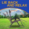imageSereneLife 2Pack Rattan Zero Gravity Chairs  Adjustable Recliners with Side Table Cup Holders ampamp Pillow Foldable Outdoor Lounge Set for Patio Lawn or Deck  265 lbs Capacity BrownDark Brown