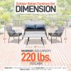 imageSereneLife 4 Piece ConversationChat Set Outdoor Living Rattan Furniture Includes 1 Double ampamp 2 Single Chairs with Cushion ampamp 1 Glasstop Coffee Table Light GreyLight Grey