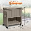 imageSereneLife 80 Quart Rolling Cooler Ice Chest Portable Patio Party Bar Drink Cooler Cart on Wheels Beverage Cart for Pool Includes Ice Bucket Bottle Opener and Shelf