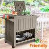 imageSereneLife 80 Quart Rolling Cooler Ice Chest Portable Patio Party Bar Drink Cooler Cart on Wheels Beverage Cart for Pool Includes Ice Bucket Bottle Opener and Shelf