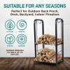 imageSereneLife Firewood Storage Rack  Heavy Duty Wood Stackers Organizer 220 lbs weight Log Capacity Stack up your Logs and Keeps it Dry Suitable for any Seasons Perfect for Indoor and Outdoors