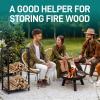 imageSereneLife Firewood Storage Rack  Heavy Duty Wood Stackers Organizer 220 lbs weight Log Capacity Stack up your Logs and Keeps it Dry Suitable for any Seasons Perfect for Indoor and Outdoors