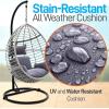 imageSereneLife Hanging Egg Chair for Outdoor ampamp Indoor Use  Wicker Rattan Swing Chair with Cushions PowderCoated Steel Frame Washable UVResistant Cover Gray Modern Patio Hammock SeatGrey