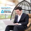 imageSereneLife Hanging Egg Chair for Outdoor ampamp Indoor Use  Wicker Rattan Swing Chair with Cushions PowderCoated Steel Frame Washable UVResistant Cover Gray Modern Patio Hammock SeatBlackbrown