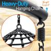 imageSereneLife Hanging Egg Chair for Outdoor ampamp Indoor Use  Wicker Rattan Swing Chair with Cushions PowderCoated Steel Frame Washable UVResistant Cover Gray Modern Patio Hammock SeatBlackkhaki