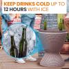 imageSereneLife Outdoor Cool Bar Table 75 Gallon Beer and Wine Cooler Patio Furniture ampamp Hot Tub Side Table Beverage Cooler AllWeather Resistant Ice Cool Bar Rattan Style Patio Cocktail Bar BlackGrey