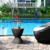imageSereneLife Outdoor Cool Bar Table 75 Gallon Beer and Wine Cooler Patio Furniture ampamp Hot Tub Side Table Beverage Cooler AllWeather Resistant Ice Cool Bar Rattan Style Patio Cocktail Bar BlackBlack