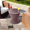 imageSereneLife Outdoor Cool Bar Table 75 Gallon Beer and Wine Cooler Patio Furniture ampamp Hot Tub Side Table Beverage Cooler AllWeather Resistant Ice Cool Bar Rattan Style Patio Cocktail Bar BlackGrey