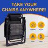imageSereneLife Padded Zero Gravity Lounge Chair  Reclining Patio Chairs  Outdoor Lounge Chairs with Detachable Cup Holder Tray  Folding Recliner Chair with Removable Pillows  1 Gray and BlackBlack