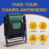 imageSereneLife Padded Zero Gravity Lounge Chair  Reclining Patio Chairs  Outdoor Lounge Chairs with Detachable Cup Holder Tray  Folding Recliner Chair with Removable Pillows  1 Gray and BlackBlackForest Green
