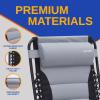 imageSereneLife Padded Zero Gravity Lounge Chair  Reclining Patio Chairs  Outdoor Lounge Chairs with Detachable Cup Holder Tray  Folding Recliner Chair with Removable Pillows  1 Gray and BlackBlackLight Gray