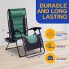 imageSereneLife Padded Zero Gravity Lounge Chair  Reclining Patio Chairs  Outdoor Lounge Chairs with Detachable Cup Holder Tray  Folding Recliner Chair with Removable Pillows  1 Gray and BlackBlackGreen