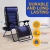 imageSereneLife Padded Zero Gravity Lounge Chair  Reclining Patio Chairs  Outdoor Lounge Chairs with Detachable Cup Holder Tray  Folding Recliner Chair with Removable Pillows  1 Gray and BlackBlackBlue