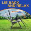 imageSereneLife Padded Zero Gravity Lounge Chair  Reclining Patio Chairs  Outdoor Lounge Chairs with Detachable Cup Holder Tray  Folding Recliner Chair with Removable Pillows  1 Gray and BlackBlackGray