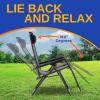imageSereneLife Padded Zero Gravity Lounge Chair  Reclining Patio Chairs  Outdoor Lounge Chairs with Detachable Cup Holder Tray  Folding Recliner Chair with Removable Pillows  1 Gray and BlackJet Black