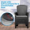 imageSereneLife Patio Porch Furniture Sets  3 Piece Rattan Wicker Chairs with Table Patio Conversation Bistro Set Outdoor Garden Furniture Sets BlackBrown