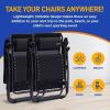 imageSereneLife Zero Gravity Chairs Set of 2 Adjustable Outdoor Lounge Chairs with Canopy Shade Side Tray Cup Holders Removable Pillows Folding Portable Camping Chairs for Patio Backyard BeachCreamBlack