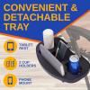imageSereneLife Zero Gravity Chairs Set of 2 Adjustable Outdoor Lounge Chairs with Canopy Shade Side Tray Cup Holders Removable Pillows Folding Portable Camping Chairs for Patio Backyard BeachCreamCream