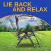 imageSereneLife Zero Gravity Chairs Set of 2 Adjustable Outdoor Lounge Chairs with Canopy Shade Side Tray Cup Holders Removable Pillows Folding Portable Camping Chairs for Patio Backyard BeachCreamGrey
