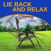 imageSereneLife Zero Gravity Chairs Set of 2 Adjustable Outdoor Lounge Chairs with Canopy Shade Side Tray Cup Holders Removable Pillows Folding Portable Camping Chairs for Patio Backyard BeachCreamBrown