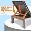 imageSereneLifeHome Adjustable Outdoor Patio Chaise Lounge  Marine Grade Water Resistant Durable Reclining Lounger Fire Pit with 5Position MultiLevel Backrest Adjustment SLLOUNG70