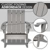 imageSereneLifeHome Wooden Adirondack Chair Outdoor Patio Lounge Chairs for Fire Pit Yard Garden Beach and Backyard Weather Resistant 300 Lb Weight CapacityCharcoal Grey
