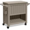 imageSereneLife 80 Quart Rolling Cooler Ice Chest Portable Patio Party Bar Drink Cooler Cart on Wheels Beverage Cart for Pool Includes Ice Bucket Bottle Opener and Shelf