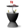 imageSereneLife Outdoor Cool Bar Table 75 Gallon Beer and Wine Cooler Patio Furniture ampamp Hot Tub Side Table Beverage Cooler AllWeather Resistant Ice Cool Bar Rattan Style Patio Cocktail Bar BlackBlack