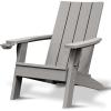 imageSereneLifeHome Wooden Adirondack Chair Outdoor Patio Lounge Chairs for Fire Pit Yard Garden Beach and Backyard Weather Resistant 300 Lb Weight CapacityCharcoal Grey