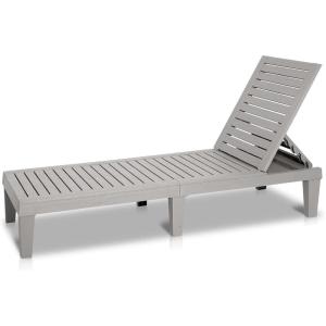 imageSereneLifeHome Adjustable Outdoor Patio Chaise Lounge  Marine Grade Water Resistant Durable Reclining Lounger Fire Pit with 5Position MultiLevel Backrest Adjustment SLLOUNG70