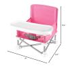 imageSerene Life Baby Seat Booster Space Saver Toddler Booster Seat  Portable Pop and Open Sit Folding Booster Feeding Chair  Safety BeltFood TrayTravel Bag  SereneLife SLBS66GPink