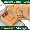 imageSereneLife Bamboo Bath Caddy with Fold and Lock Design  30 to 43 Expandable Bathtub Tray Easy Storage Folding Hinges