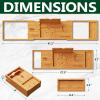 imageSereneLife Bamboo Bath Caddy with Fold and Lock Design  30 to 43 Expandable Bathtub Tray Easy Storage Folding Hinges
