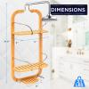 imageSereneLife Bamboo Hanging Shower Caddy with 3 Tiers AntiSlip Design Bathroom Storage Organizer for Shampoo Soaps and Essentials  SpaceSaving and Easy to Clean