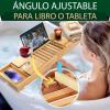 imageSereneLife Luxury Bamboo Bathtub Caddy Tray  Adjustable Natural Wood Bath Tub Organizer with Wine Holder Cup Placement Soap Dish Book Space ampamp Phone Slot for Spa Bathroom ampamp Shower SLBCAD207 Legacy  Soft Back  Gift Set