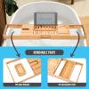 imageSereneLife Luxury Bamboo Bathtub Caddy Tray  Adjustable Natural Wood Bath Tub Organizer with Wine Holder Cup Placement Soap Dish Book Space ampamp Phone Slot for Spa Bathroom ampamp Shower SLBCAD207 Legacy  Soft Back  Gift Set