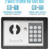 imageSerene Life Digital Electronic Mechanical Lock Safe  Fireproof Dual Locking Security Storage Deposit Drop Box with Wall and Floor Mount Bolt 2 Key 4 AA Battery  File Gun Cash Jewelry SLSFE11