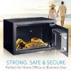 imageSerene Life Digital Electronic Mechanical Lock Safe  Fireproof Dual Locking Security Storage Deposit Drop Box with Wall and Floor Mount Bolt 2 Key 4 AA Battery  File Gun Cash Jewelry SLSFE11
