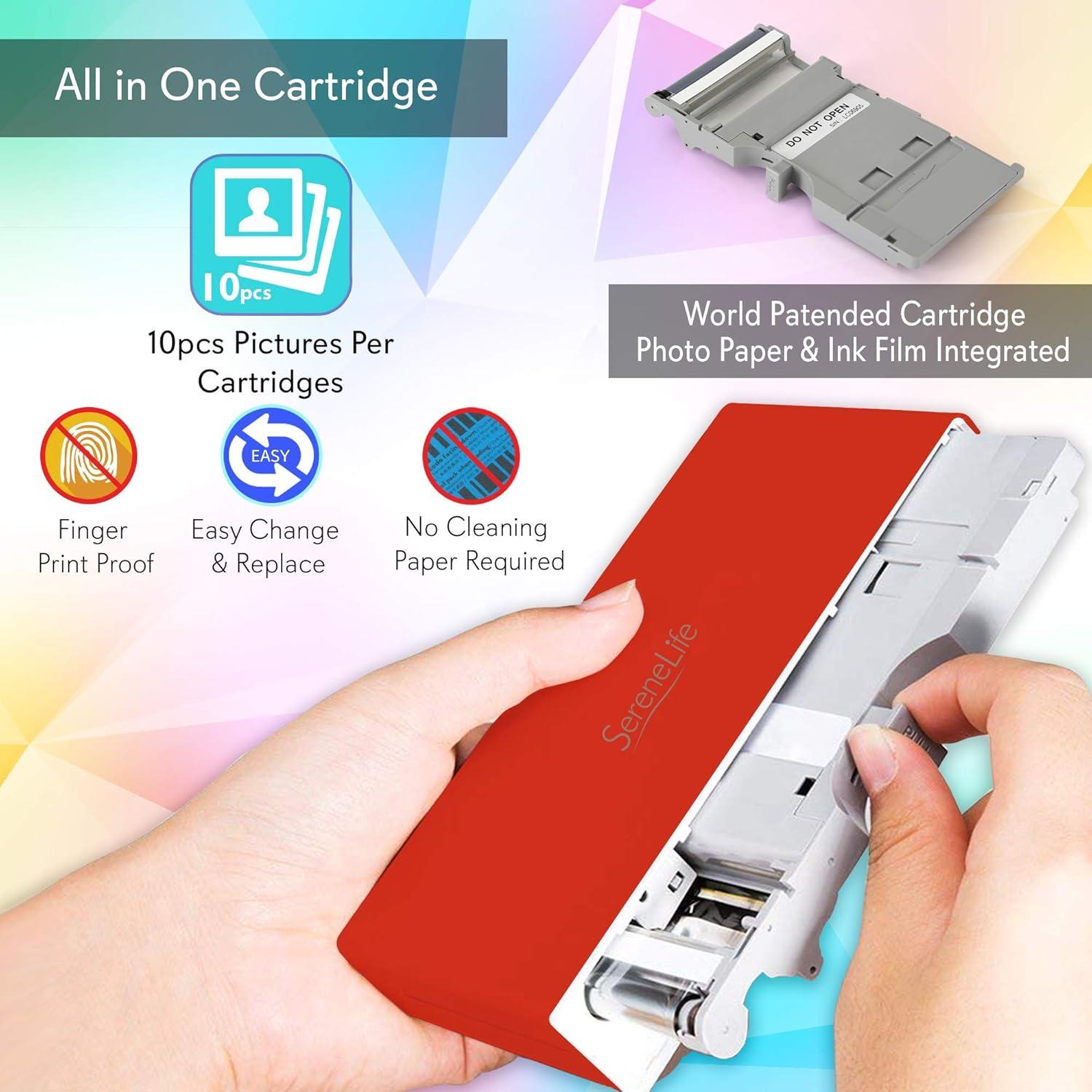 imagePortable Instant Mobile Photo Printer  Wireless Color Picture Printing from Apple iPhone iPad or Android Smartphone Camera  Mini Compact Pocket Size Easy for Travel  SereneLife Red ModelPICKIT21RD5