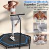 imageSereneLife 40quot48quot Foldable Mini Trampoline for Adults  Compact Fitness Rebounder with Reinforced Bungees ampamp Adjustable Safety Handle  Stable ampamp Quiet IndoorOutdoor Exercise Equipment 264 lbs Load48 IN  Hexagon