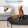 imageSereneLife 40quot48quot Foldable Mini Trampoline for Adults  Compact Fitness Rebounder with Reinforced Bungees ampamp Adjustable Safety Handle  Stable ampamp Quiet IndoorOutdoor Exercise Equipment 264 lbs Load48 IN  Hexagon
